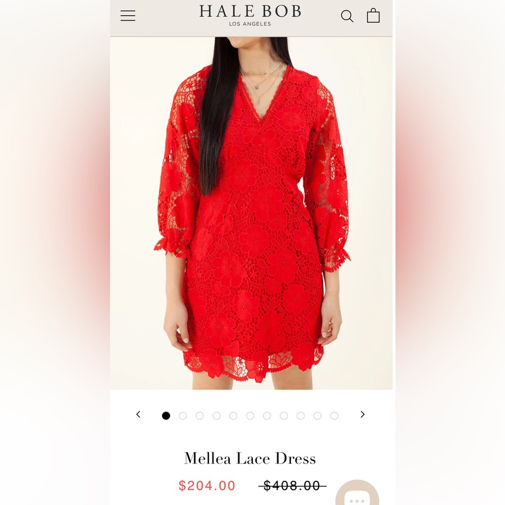 NEW Hale Bob red Mellea lace dress. 
Perfect for Valentine’s Day, or any party:)